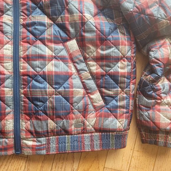 EDC by Espirit Plaid Quilted Zipper Pocket Detail Jacket Lightweight - Picture 4 of 15